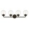 Designers Fountain Knoll 33in 4-Light Oil Rubbed Bronze Retro Modern Indoor Vanity Light with Clear Glass Shades 95904-ORB - alternate 1